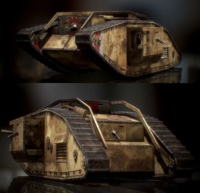 PBR Game 3D Models – Mark V Landship Tank