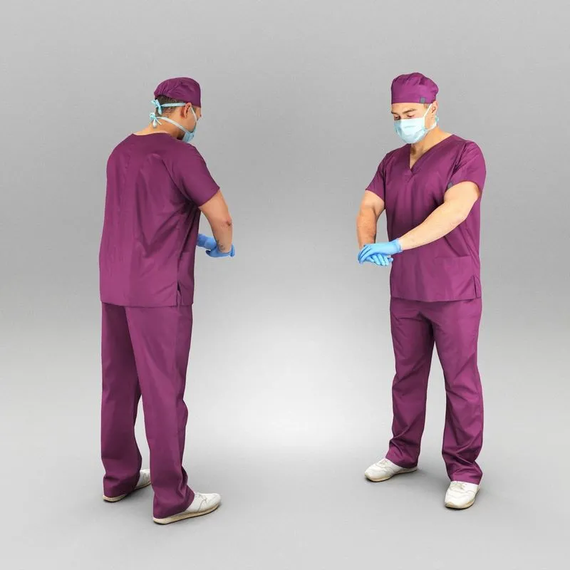 PBR Game 3D Models – Medical doctor performing CPR 432