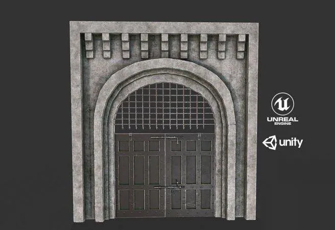 PBR Game 3D Models – Medieval Big Gate