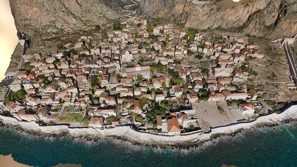 PBR Game 3D Models – Medieval Castle Town Of Monemvasia