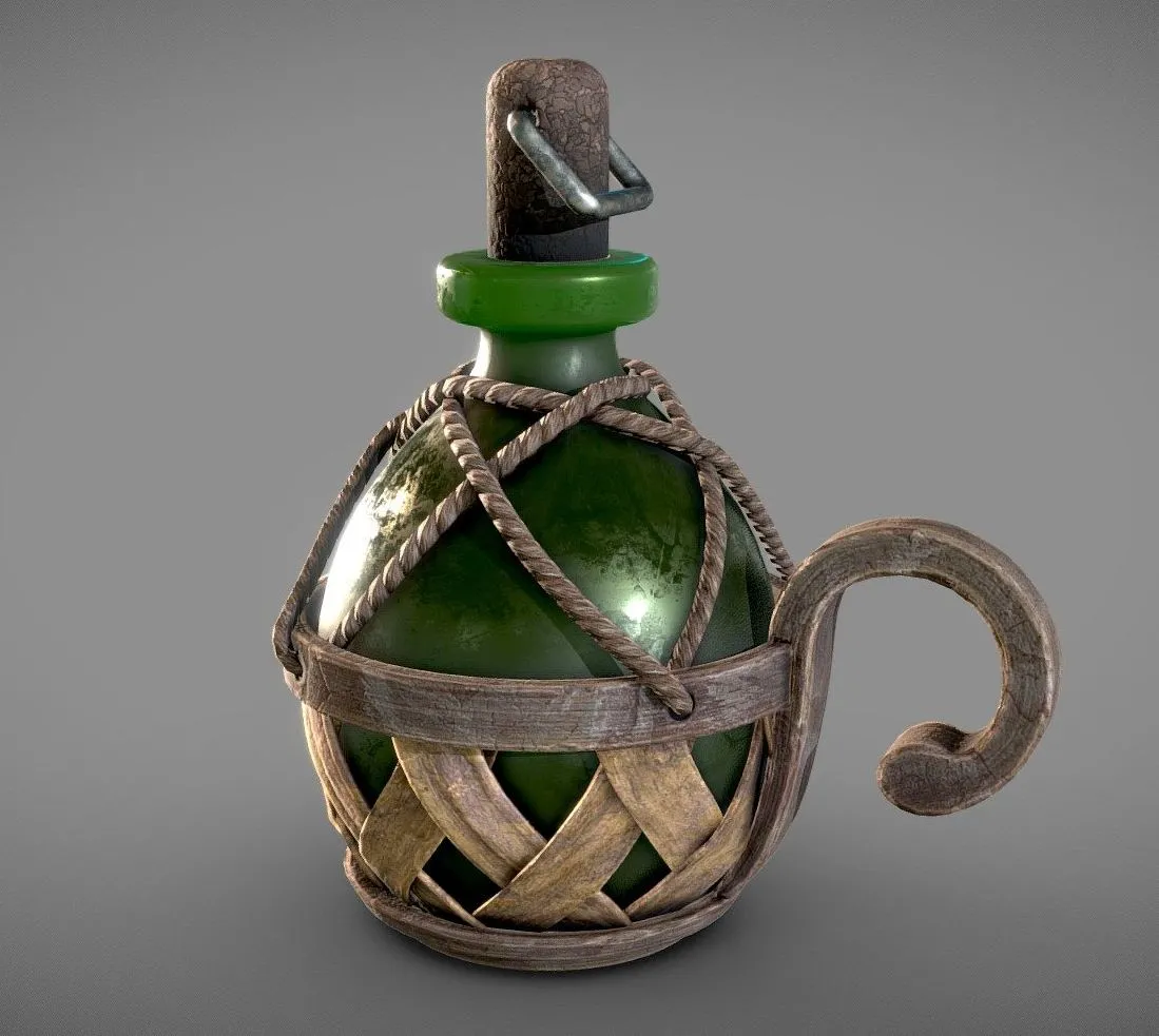 PBR Game 3D Models – Medieval Flask