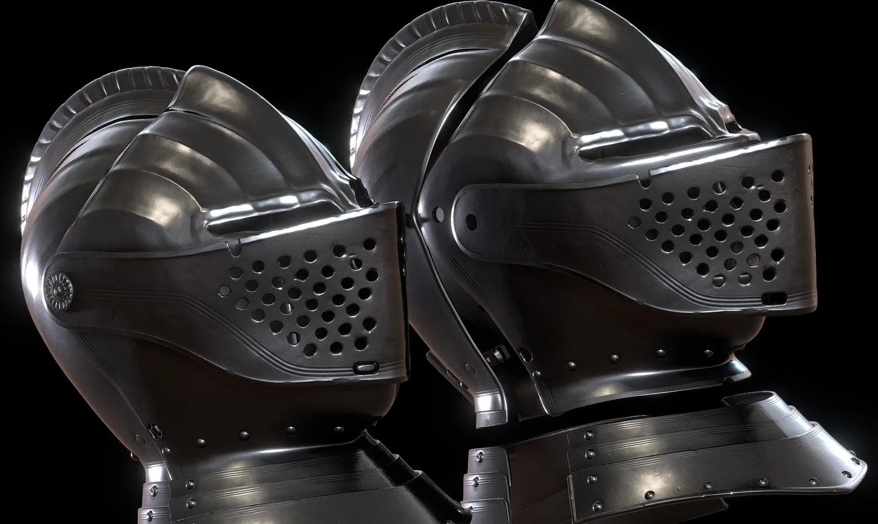 PBR Game 3D Models – Medieval Helmet Iv 3D Printing Wearable V1