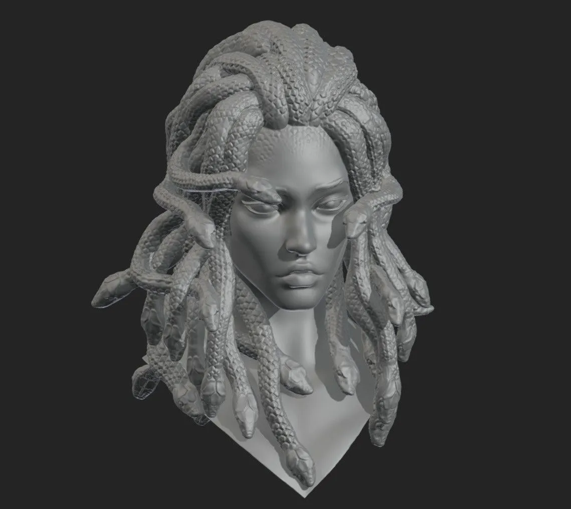 PBR Game 3D Models – Medusa Head 3D Print