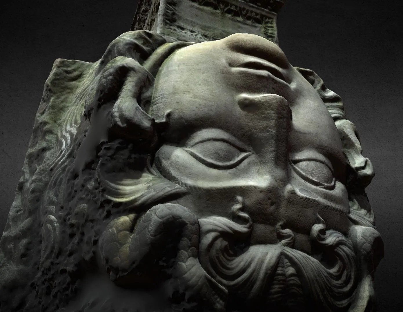 PBR Game 3D Models – Medusas Head 2 Basilica Cisterna Istanbul