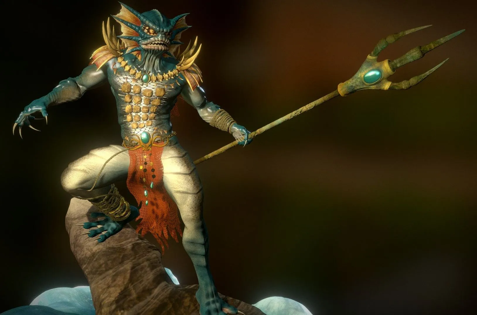 PBR Game 3D Models – Mer Man