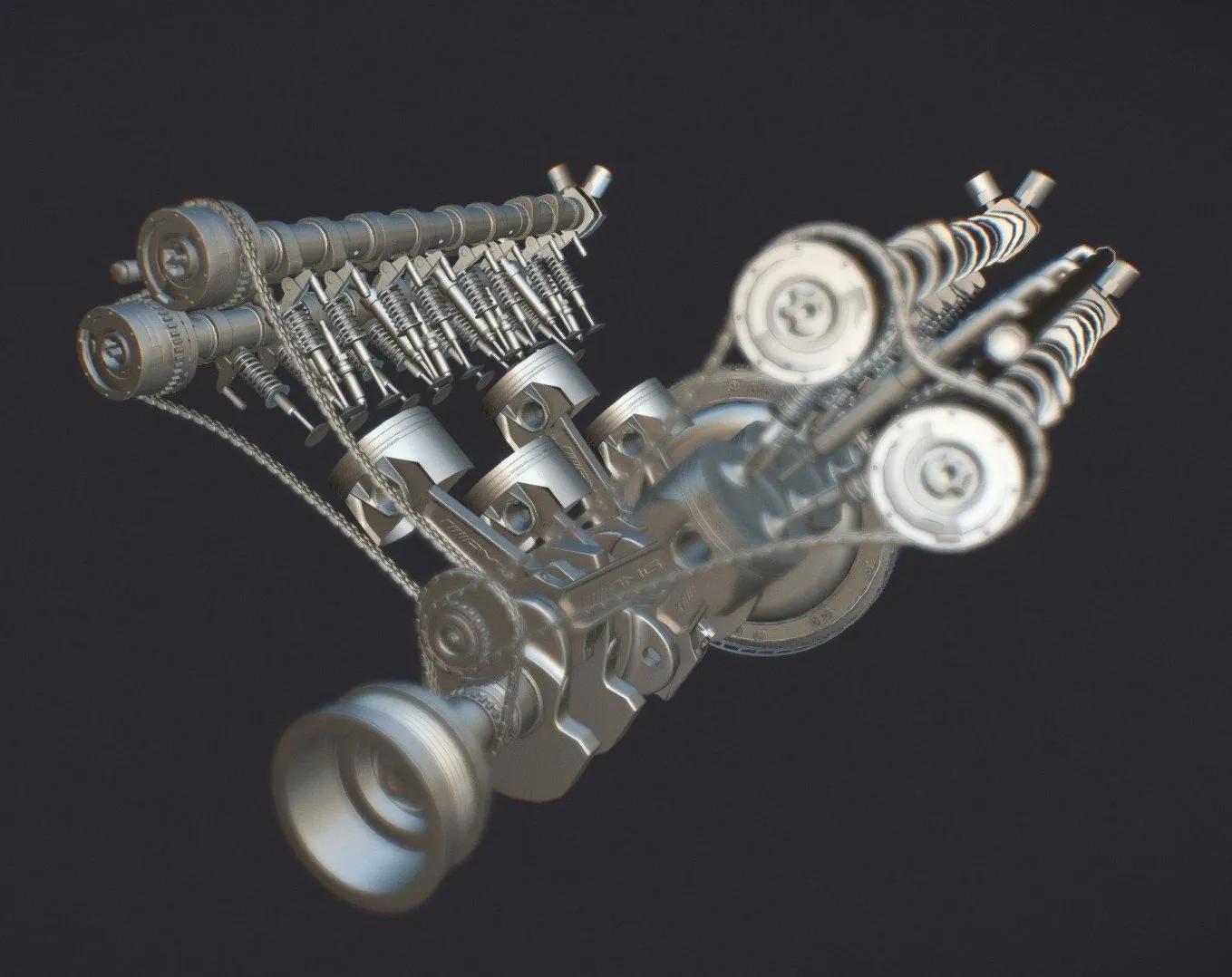 PBR Game 3D Models – Mercedes Amg Engine M157 55 L V8 Bi Turbo