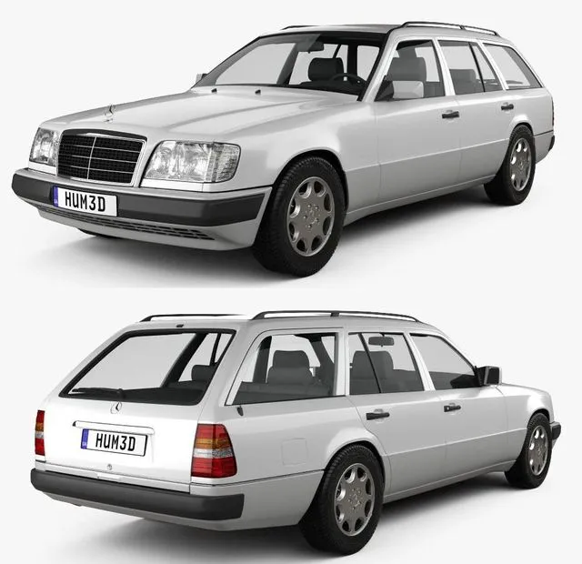 PBR Game 3D Models – Mercedes-Benz E-class Wagon 1993