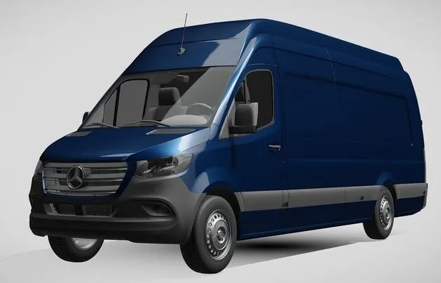 PBR Game 3D Models – Mercedes Benz Sprinter Panel Van L4H3 RWD 2019