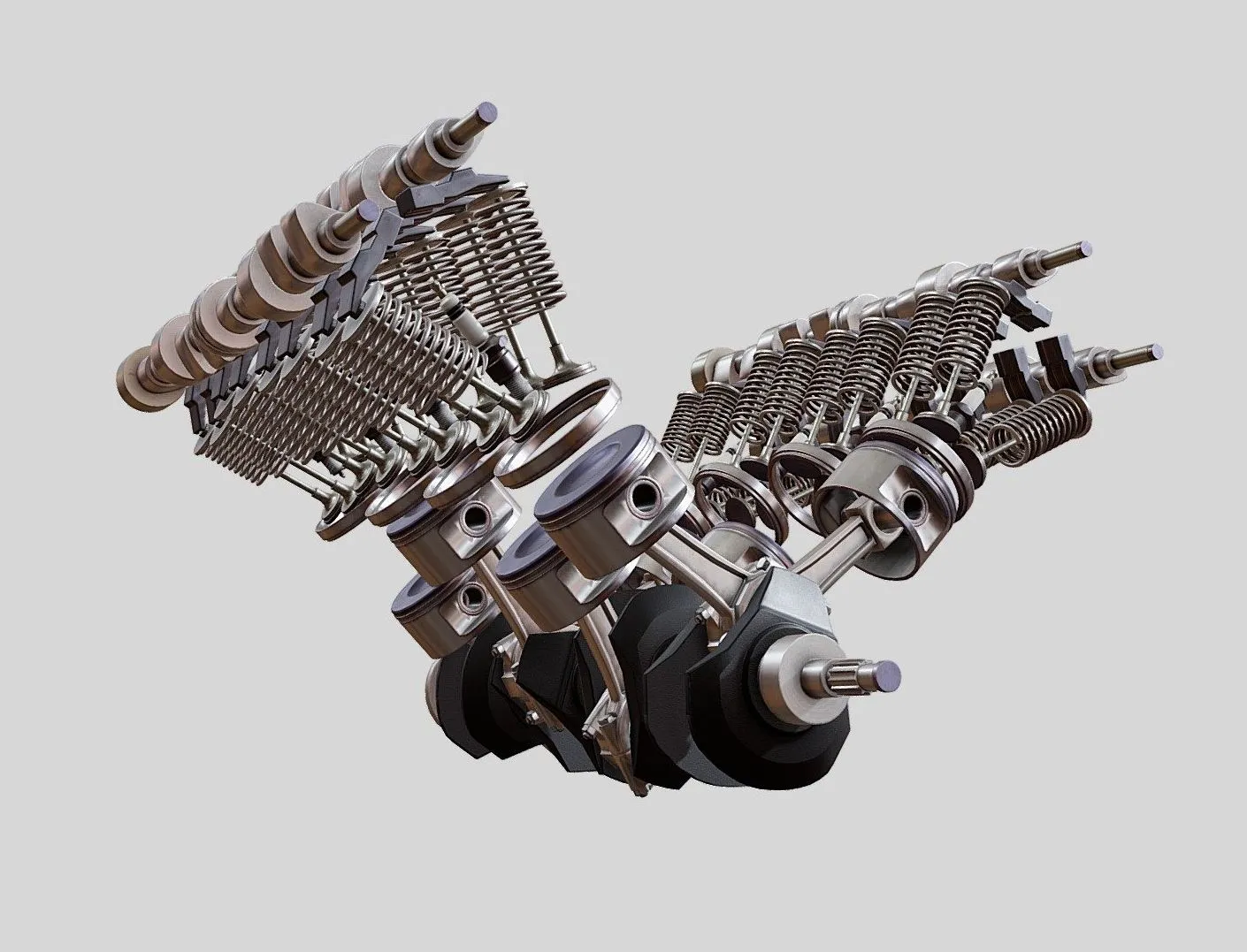 PBR Game 3D Models – Mid Poly Inematic V8 Engine