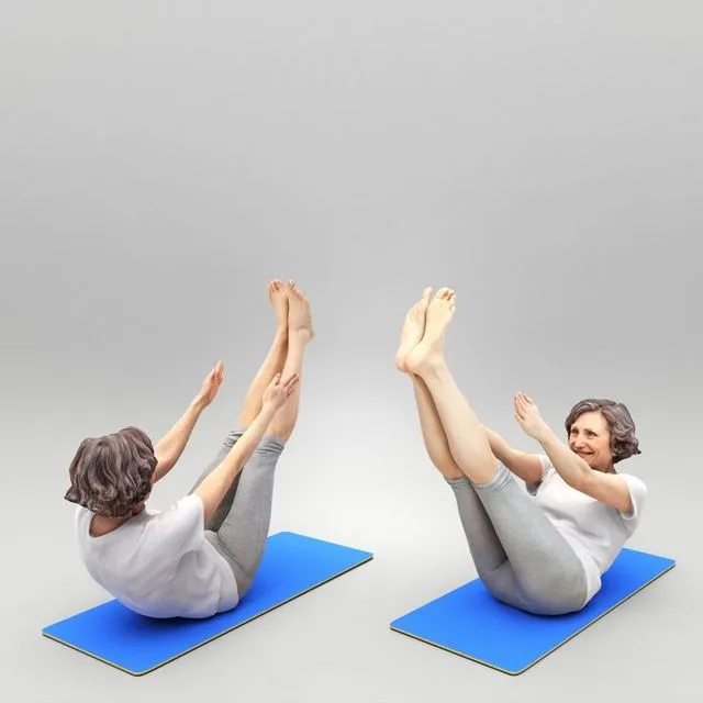 PBR Game 3D Models – Middle-aged woman exercising 385