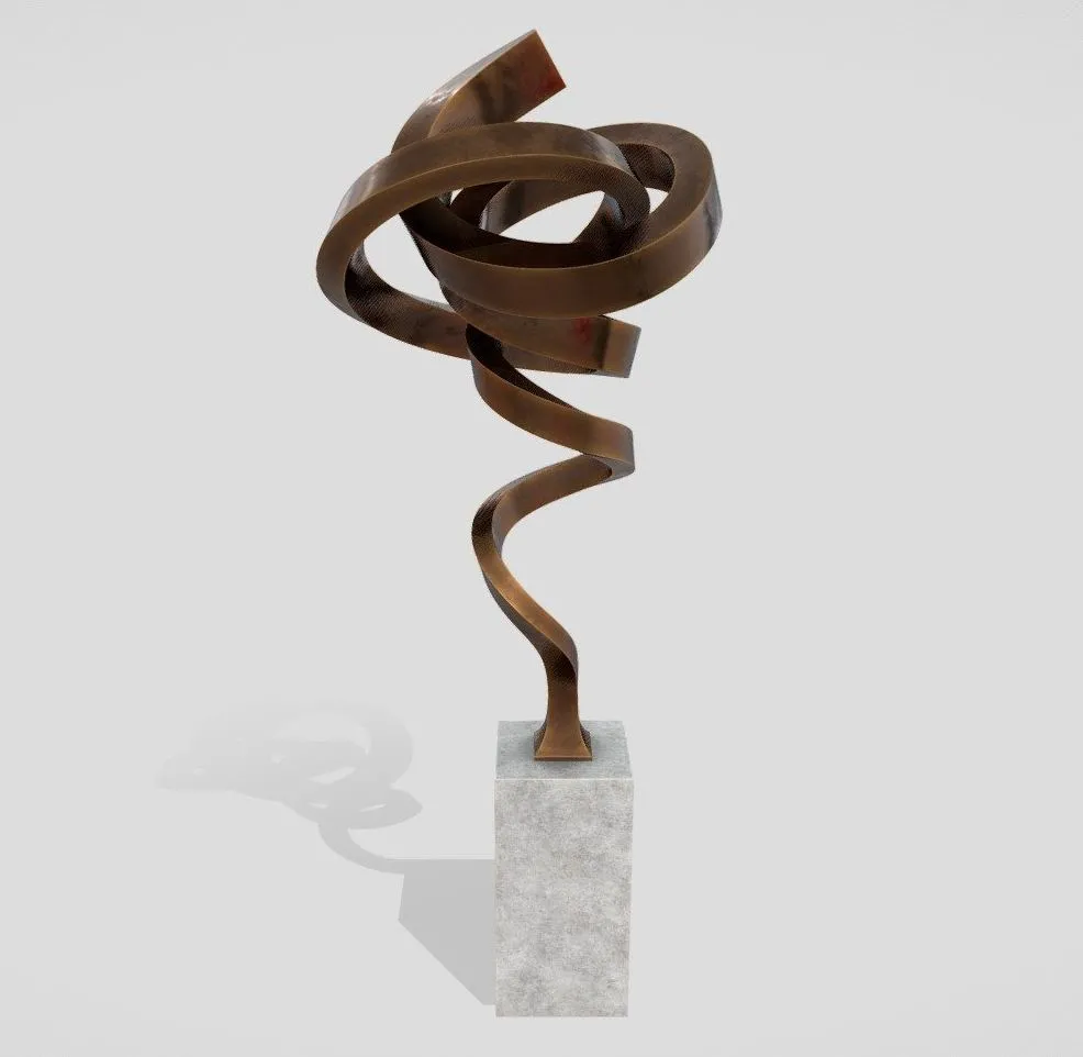 PBR Game 3D Models – Modern Abstract Bronze Art Sculpture 31