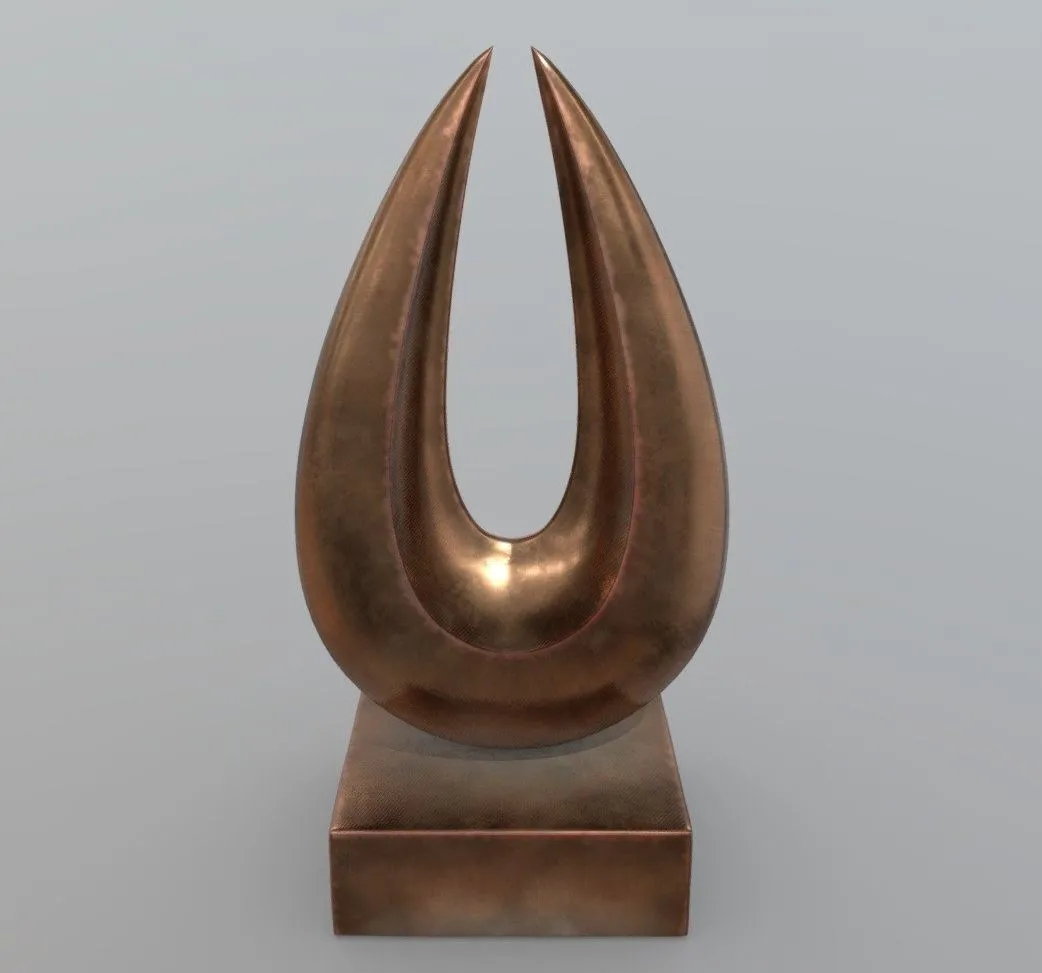 PBR Game 3D Models – Modern Decorative Abstract Bronze Art Sculpture