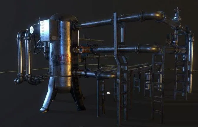 PBR Game 3D Models – Modular Pipes Low-poly