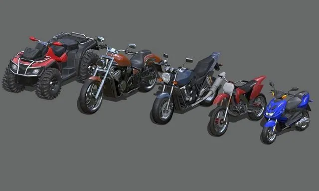 PBR Game 3D Models – Motorbikes Pack