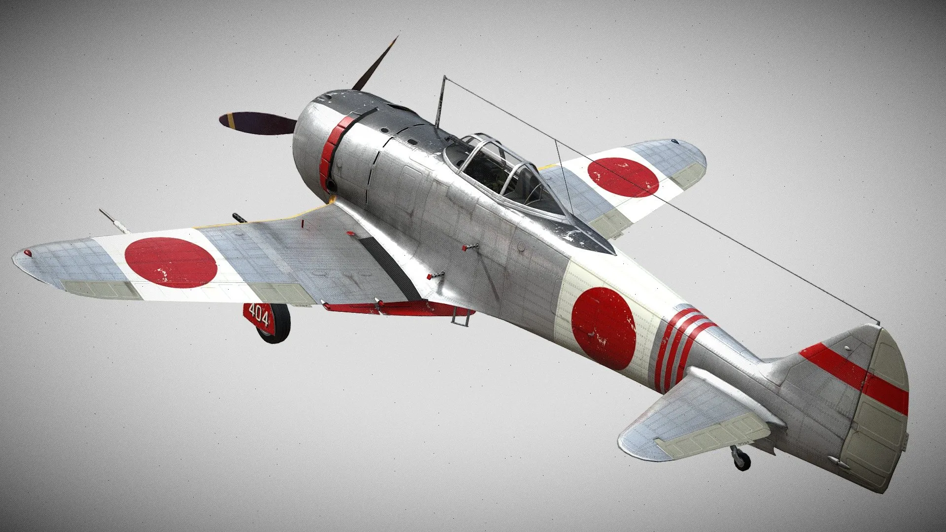 PBR Game 3D Models – Nakajima Ki 44 Iic Shouki 246Fr 1945