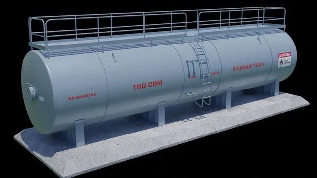 PBR Game 3D Models – Oil storage tank 3A