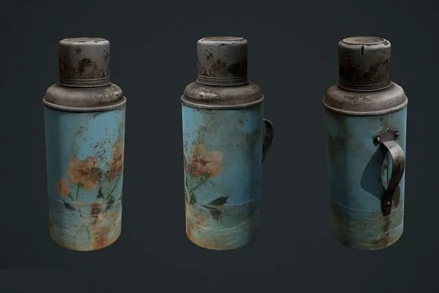 PBR Game 3D Models – Old Thermos
