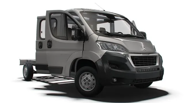 PBR Game 3D Models – Peugeot Boxer Chassis Truck CrCab 4035WB HQInterior 2023