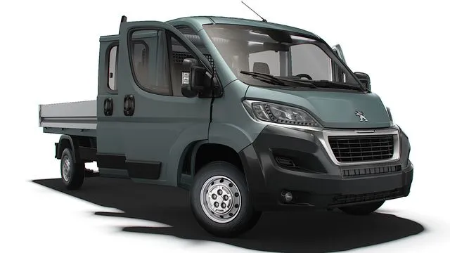 PBR Game 3D Models – Peugeot Boxer Crew Cab Truck HQInterior 2023