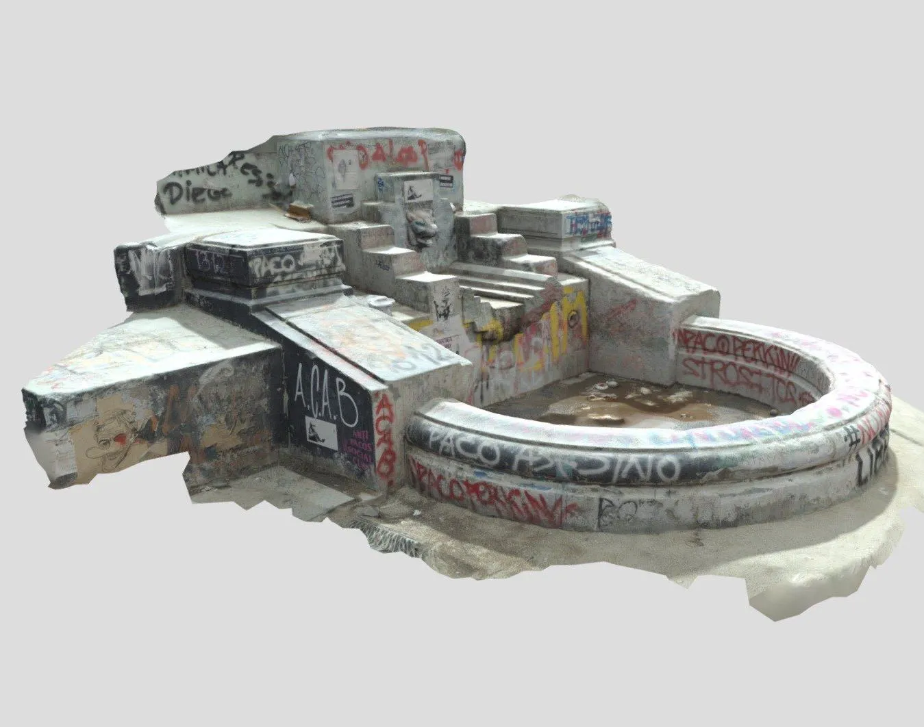 PBR Game 3D Models – Plaza Dignidad Enero5 Fuente De Agua
