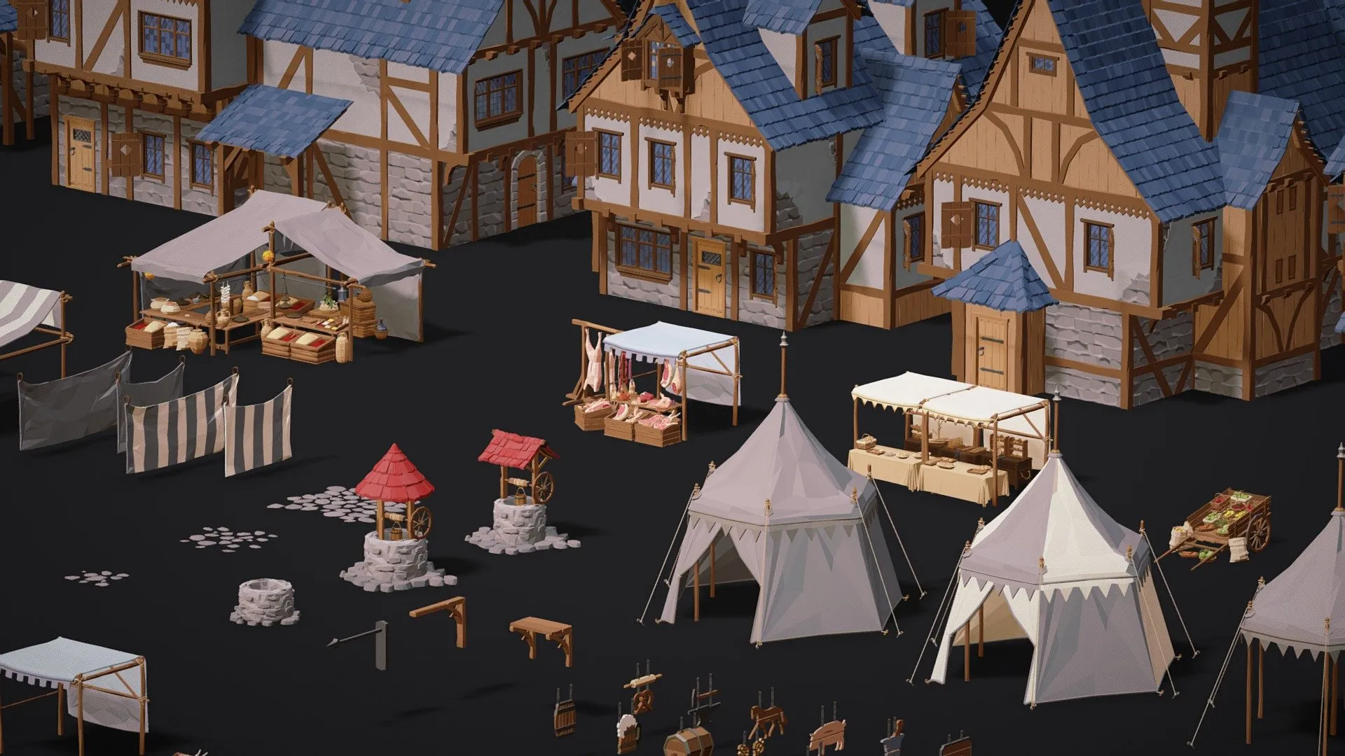 PBR Game 3D Models – Poly Fantasy Pack Village