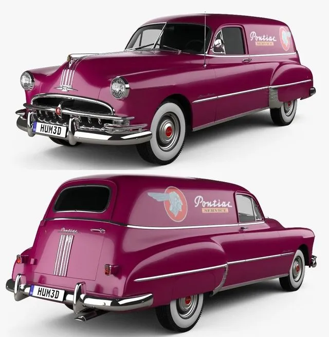 PBR Game 3D Models – Pontiac Streamliner Six Sedan Delivery 1949