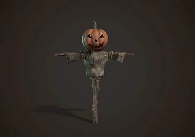 PBR Game 3D Models – Pumpkin Scarecrow