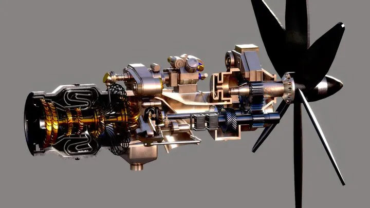 PBR Game 3D Models – Realistic Engine – Turboprop