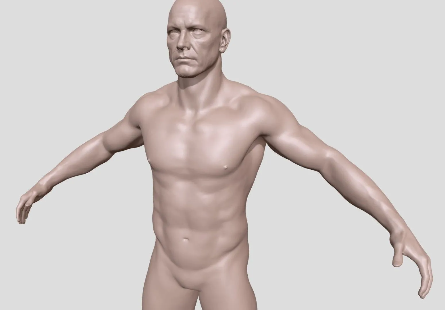 PBR Game 3D Models – Realistic Heroic Male Basemesh Self Stand