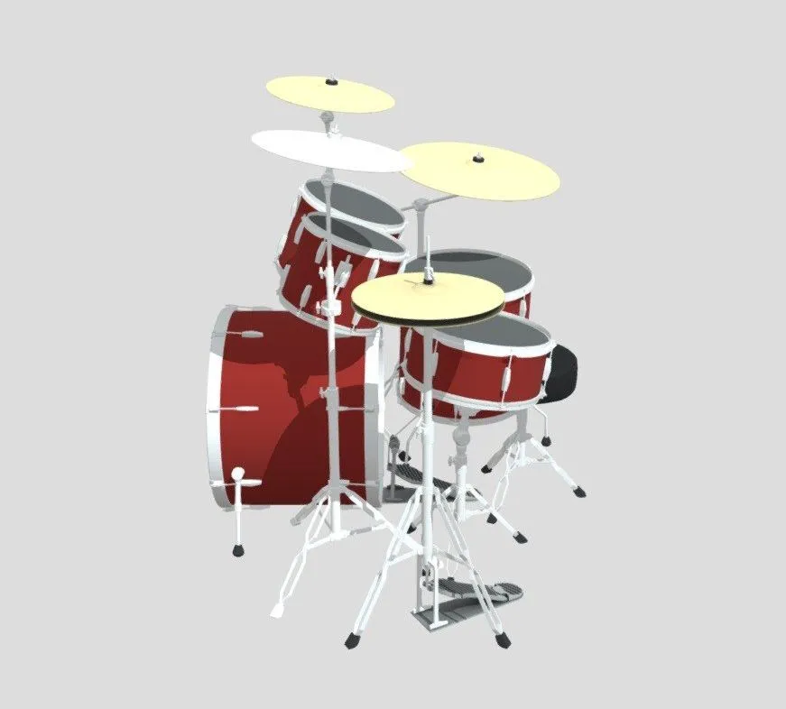 PBR Game 3D Models – Red Drums