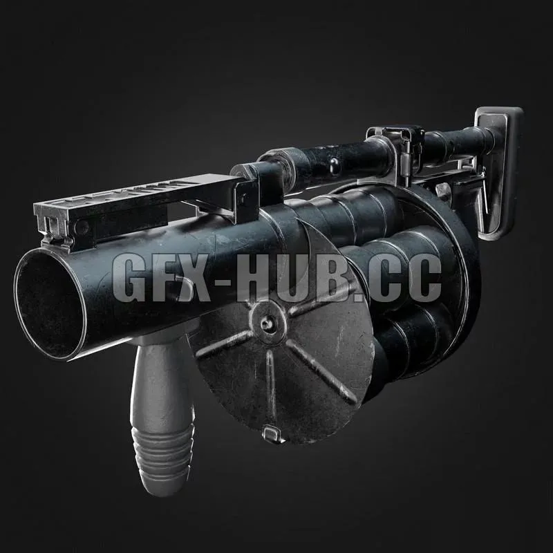 PBR Game 3D Models – RG-6 gnome grenade launcher