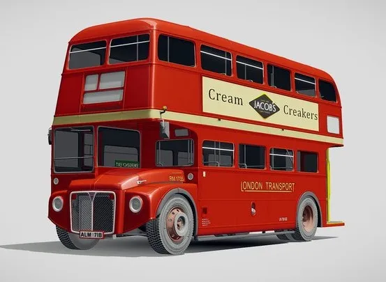PBR Game 3D Models – Routemaster London Double Decker Bus