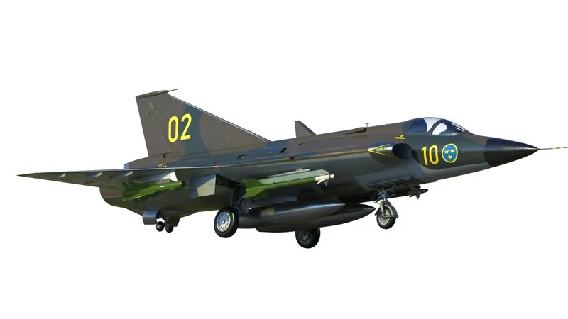 PBR Game 3D Models – Saab 35 Draken