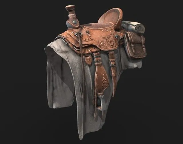 PBR Game 3D Models – Saddle (PBR Textured)