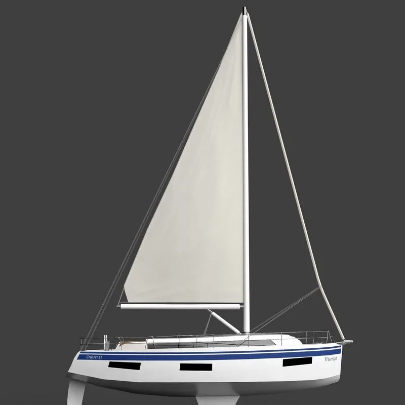 PBR Game 3D Models – Sailing Boat Bavaria Cruiser 37