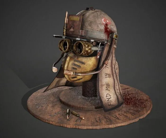 PBR Game 3D Models – SALVAGED PROFESSIONAL WASTELAND HELMET