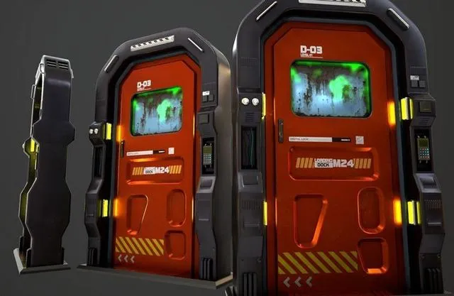 PBR Game 3D Models – Sci Fi Access Door