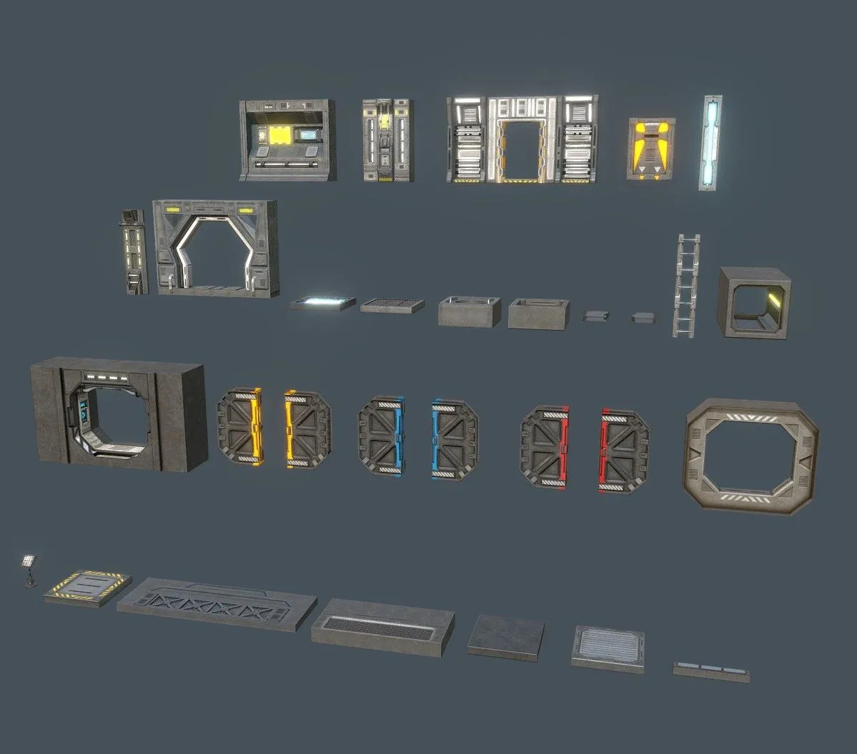 PBR Game 3D Models – Sci Fi Asset Pack 1 Version 2