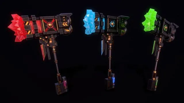 PBR Game 3D Models – Sci-Fi Battle Axe 4