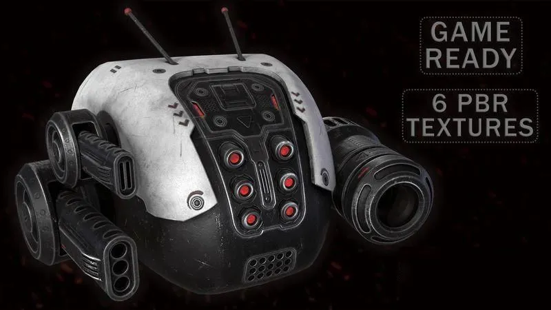 PBR Game 3D Models – Sci-fi Battle Drone