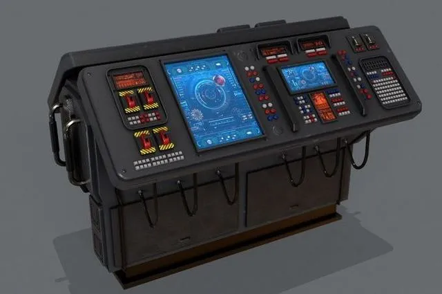PBR Game 3D Models – Sci-Fi Computer Control Terminal