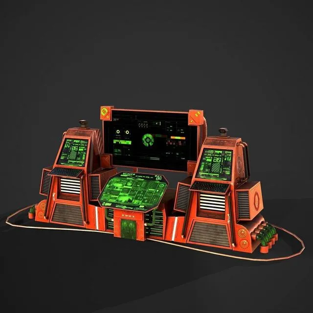 PBR Game 3D Models – Sci-Fi Consolo Computer Base 5