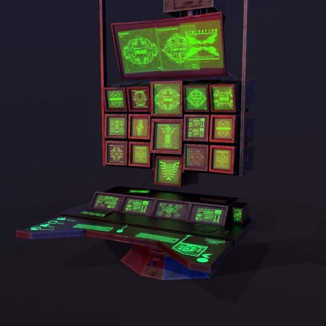 PBR Game 3D Models – Sci-Fi Control Desk