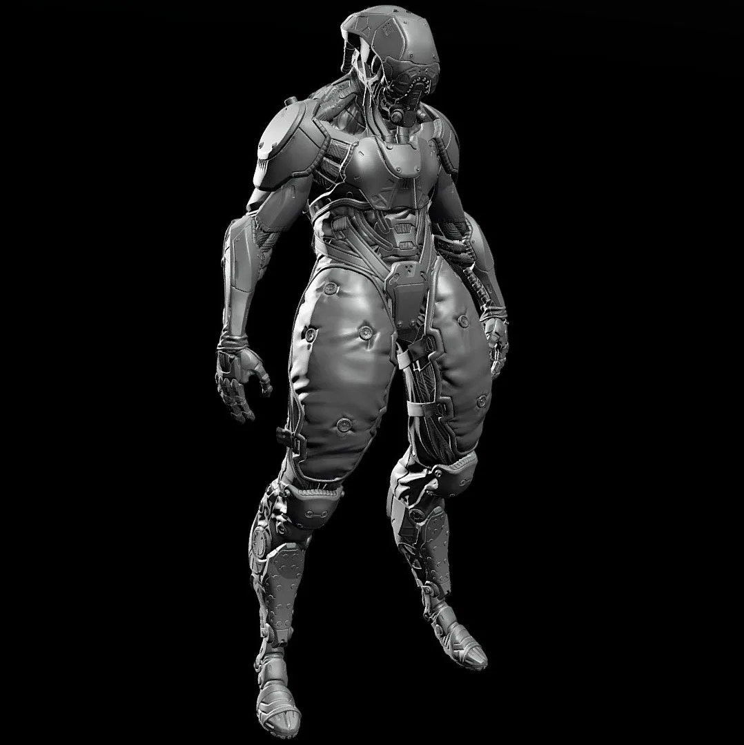 PBR Game 3D Models – Sci Fi Droid 02