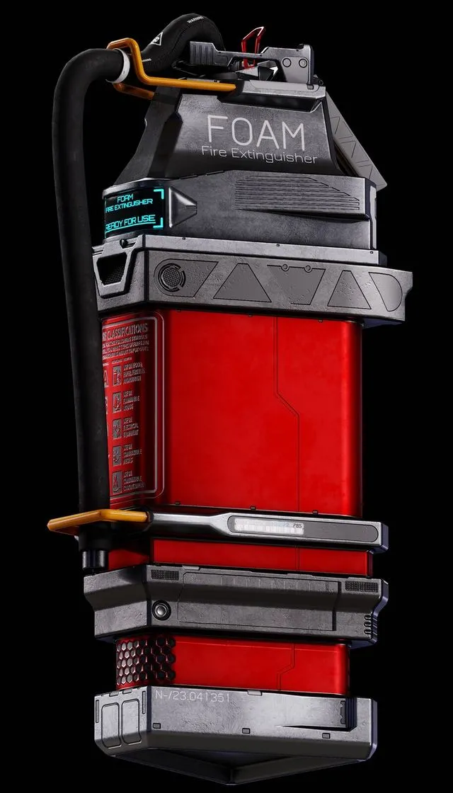 PBR Game 3D Models – Sci-fi Fire Extinguisher