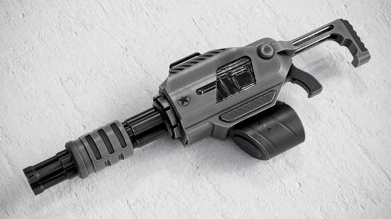 PBR Game 3D Models – Sci-fi Minigun