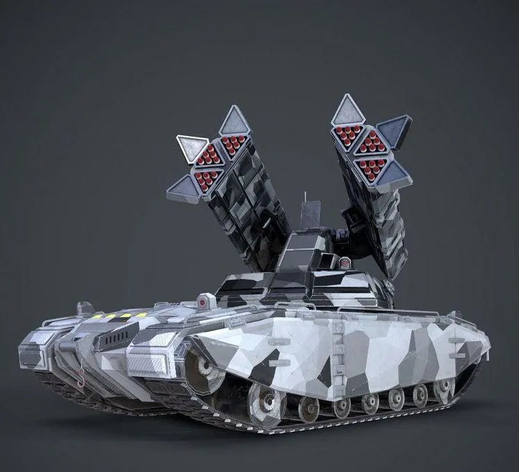 PBR Game 3D Models – Sci-Fi Missile launcher Tank