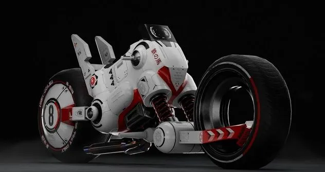 PBR Game 3D Models – Sci-Fi Motorcycle