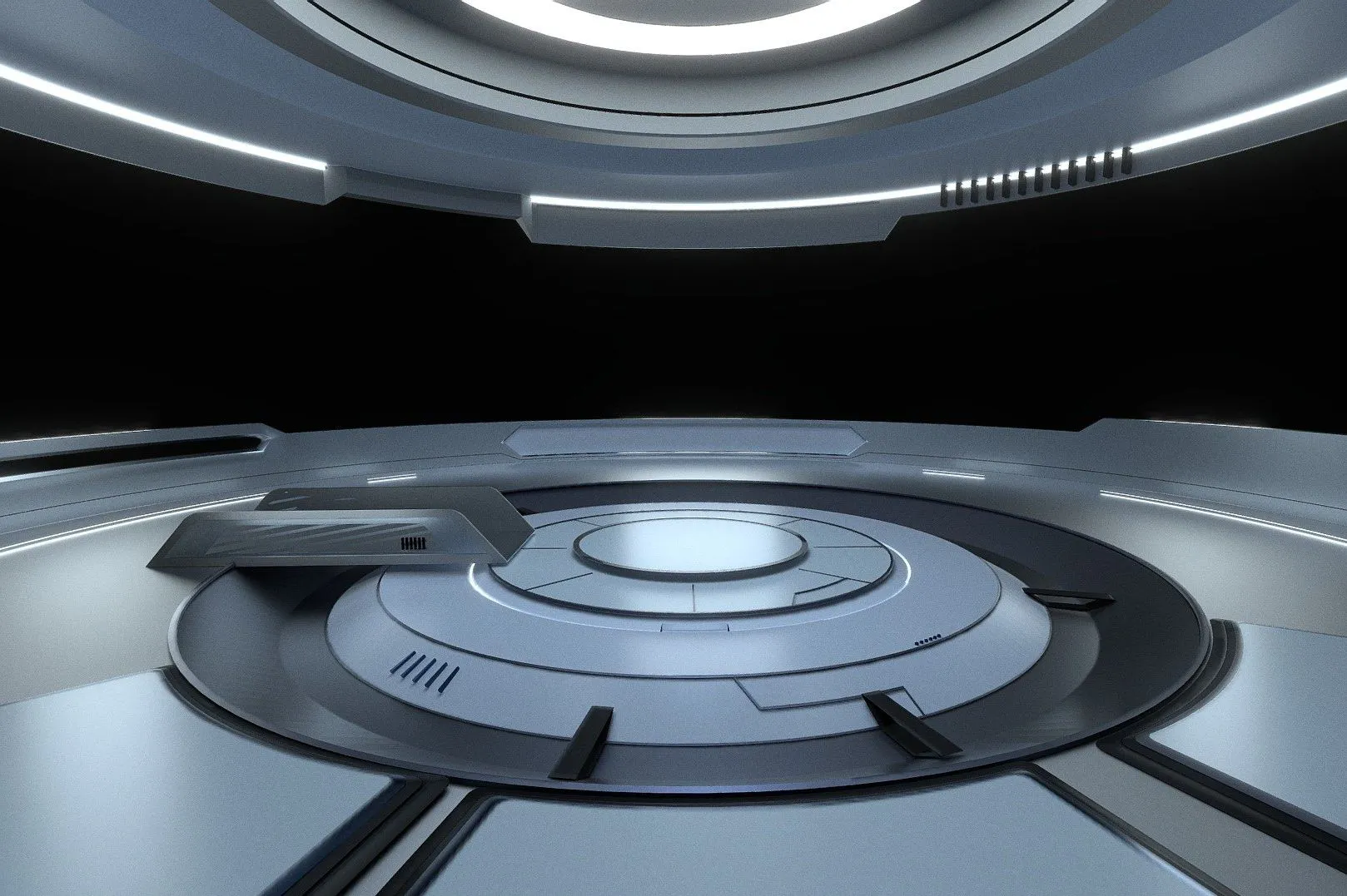 PBR Game 3D Models – Sci Fi Stage Scene Baked