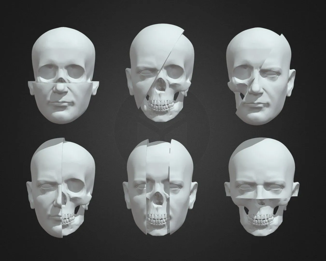 PBR Game 3D Models – Sculls Haeds